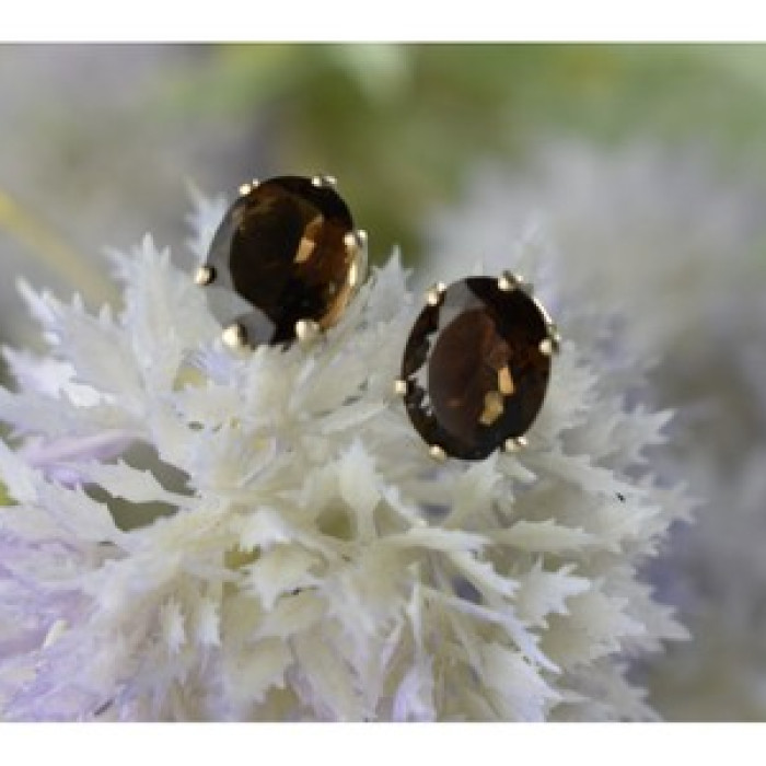 925 Sterling Silver Hessonite Stud Earrings