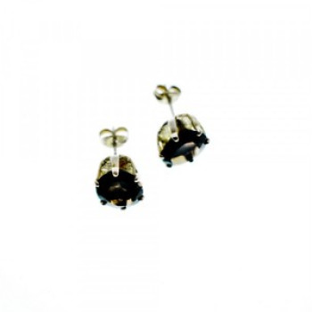 925 Sterling Silver Hessonite Stud Earrings
