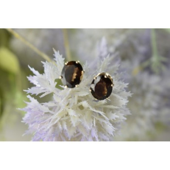 925 Sterling Silver Hessonite Stud Earrings