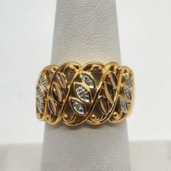 925 Sterling Silver Diamonds Ring Size 7.5