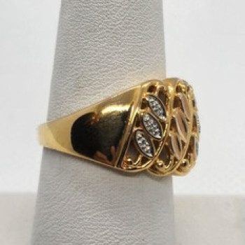 925 Sterling Silver Diamonds Ring Size 7.5