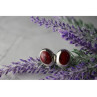 925 Sterling Silver Red Jasper Stud Earrings