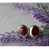 925 Sterling Silver Red Jasper Stud Earrings