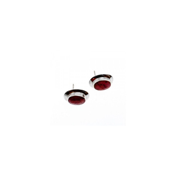 925 Sterling Silver Red Jasper Stud Earrings