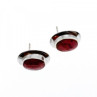 925 Sterling Silver Red Jasper Stud Earrings