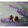 925 Sterling Silver Red Jasper Stud Earrings