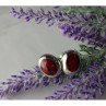 925 Sterling Silver Red Jasper Stud Earrings