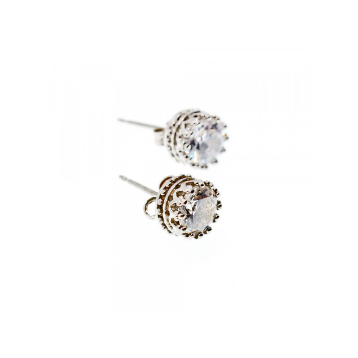 925 Sterling Silver CZ Stud Earrings