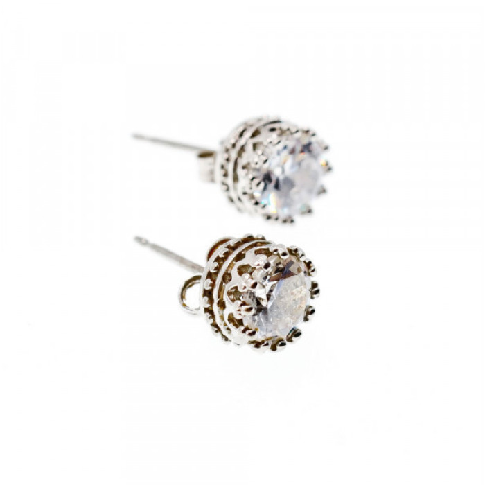 925 Sterling Silver CZ Stud Earrings