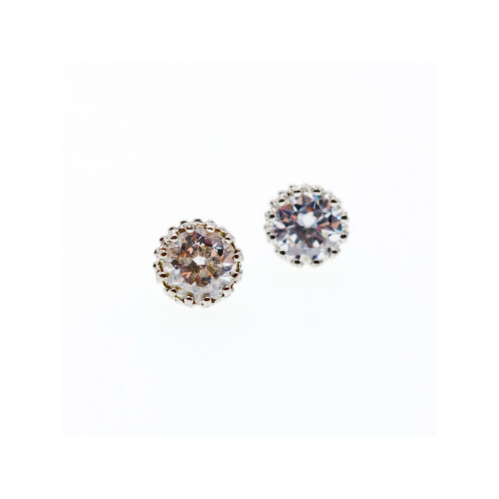 925 Sterling Silver CZ Stud Earrings