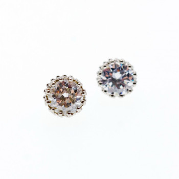925 Sterling Silver CZ Stud Earrings