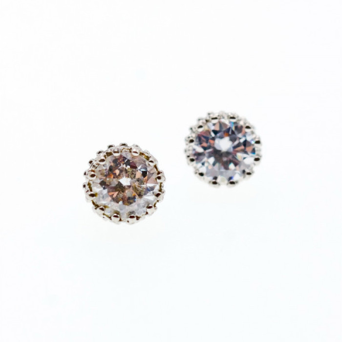925 Sterling Silver CZ Stud Earrings