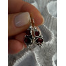 925 Sterling Silver Garnet Earrings Length 1.15 Inch