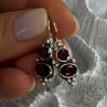 925 Sterling Silver Garnet Earrings Length 1.15 Inch