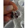 925 Sterling Silver Garnet Earrings Length 1.15 Inch