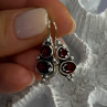 925 Sterling Silver Garnet Earrings Length 1.15 Inch