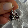 925 Sterling Silver Garnet Earrings Length 1.15 Inch