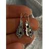 925 Sterling Silver Garnet Earrings Length 1.15 Inch