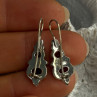 925 Sterling Silver Garnet Earrings Length 1.15 Inch