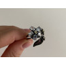 925 BLACKENED SILVER TOPAZ, GARNET, PERIDOT & OPAL RING SIZE 8