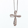 925 Sterling Silver White Topaz Chain With Cross Italy