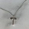 925 Sterling Silver White Topaz Chain With Cross Italy