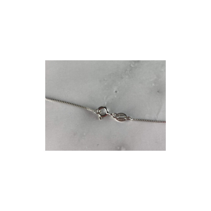 925 Sterling Silver White Topaz Chain With Cross Italy