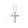 925 Sterling Silver White Topaz Chain With Cross Italy