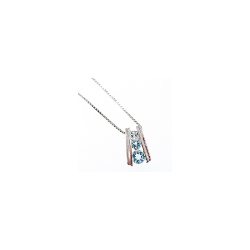 925 Sterling Silver Blue Spinel Chain With Pendant