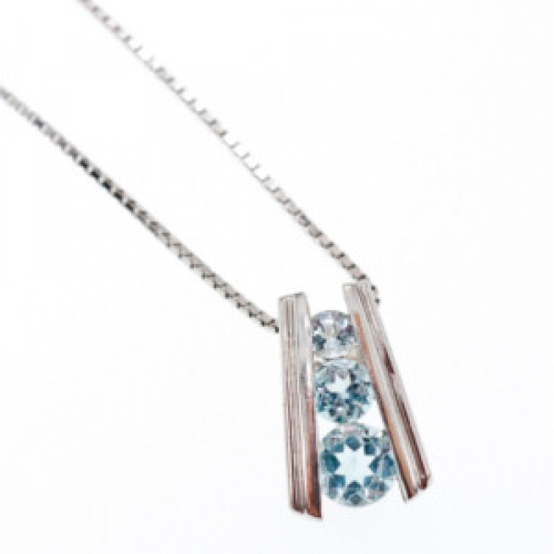 925 Sterling Silver Blue Spinel Chain With Pendant