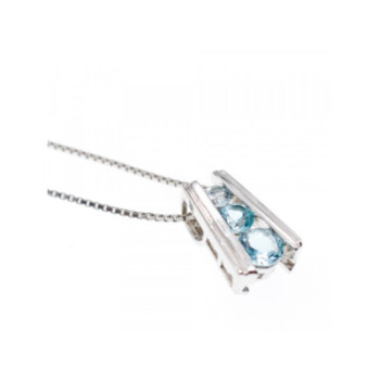 925 Sterling Silver Blue Spinel Chain With Pendant