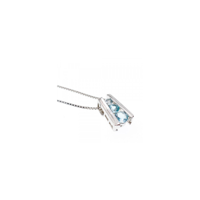 925 Sterling Silver Blue Spinel Chain With Pendant