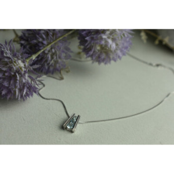 925 Sterling Silver Blue Spinel Chain With Pendant