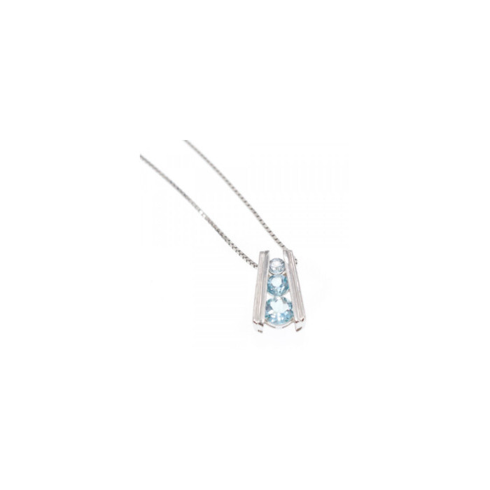 925 Sterling Silver Blue Spinel Chain With Pendant