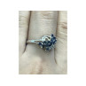 925 Sterling Silver Blue Sapphires Ring Size 8