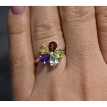 925 Sterling Silver Multi Gemstones 
