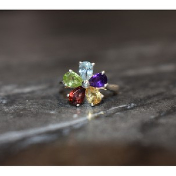 925 Sterling Silver Multi Gemstones 