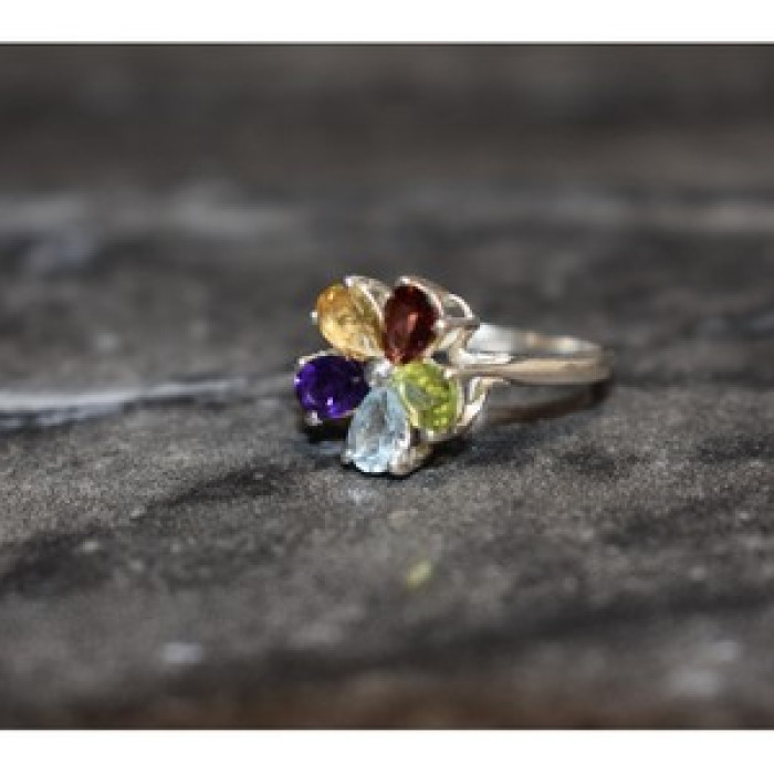 925 Sterling Silver Multi Gemstones 