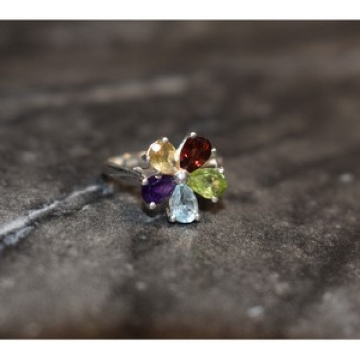 925 Sterling Silver Multi Gemstones 