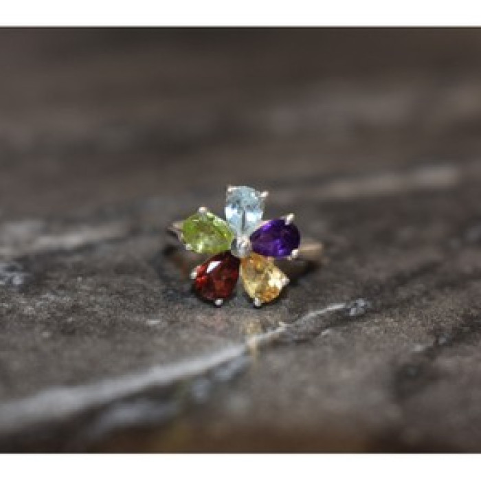 925 Sterling Silver Multi Gemstones 