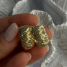 Aesthetic Italy 925 Sterling Silver Gold Plated Earrings Length 0.80 Inch