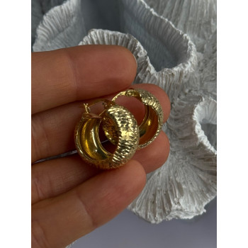 Aesthetic Italy 925 Sterling Silver Gold Plated Earrings Length 0.80 Inch