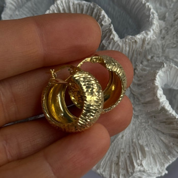 Aesthetic Italy 925 Sterling Silver Gold Plated Earrings Length 0.80 Inch