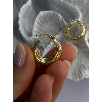Aesthetic Italy 925 Sterling Silver Gold Plated Earrings Length 0.80 Inch