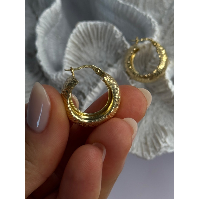 Aesthetic Italy 925 Sterling Silver Gold Plated Earrings Length 0.80 Inch