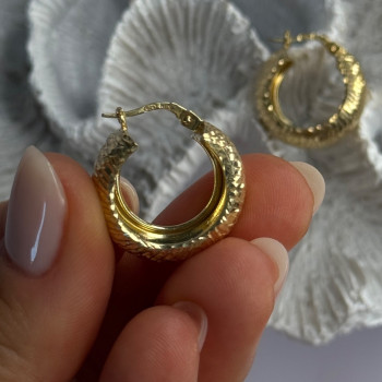 Aesthetic Italy 925 Sterling Silver Gold Plated Earrings Length 0.80 Inch