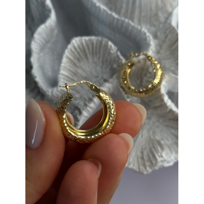 Aesthetic Italy 925 Sterling Silver Gold Plated Earrings Length 0.80 Inch