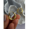 Aesthetic Italy 925 Sterling Silver Gold Plated Earrings Length 0.80 Inch