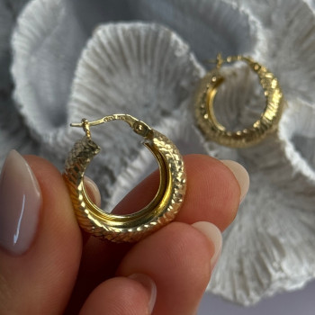 Aesthetic Italy 925 Sterling Silver Gold Plated Earrings Length 0.80 Inch