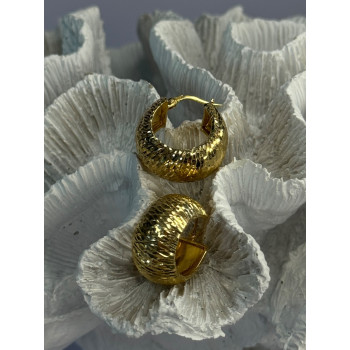 Aesthetic Italy 925 Sterling Silver Gold Plated Earrings Length 0.80 Inch